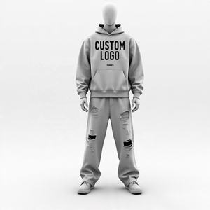 เสื้อสวมหัวมีฮู้ดและกางเกงวอร์มสำหรับผู้ชายผ้าฝ้าย100% GSM 600โลโก้ออกแบบได้ตามที่ต้องการ - Product Image 4