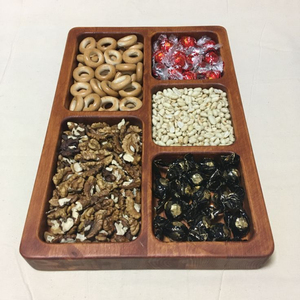 Plats décoratifs pour la maison plateau en bois poli Snack plateau de service écrou plat de service plateau de bonbons organisateur de cuisine en vente - Product Image 1
