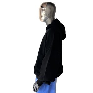 เสื้อมีฮู้ดบุขนแกะ360สำหรับผู้ชายเสื้อคลุมกันหนาวสีล้วนคอปก - Product Image 1