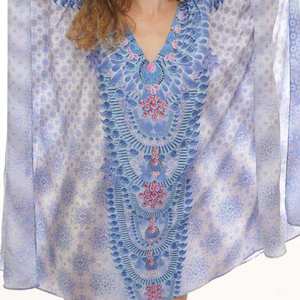 ชุดเดรสผ้าจอร์เจียสำหรับผู้หญิงชุดเดรสลำลองพิมพ์ลายชนเผ่าน้ำหนักเบาฟรีไซส์ใหม่ล่าสุด - Product Image 3