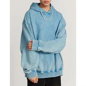 Sweat à capuche surdimensionné en polaire lourde délavé à l'acide pour hommes et femmes Logo personnalisé pour l'hiver - Product Image 6