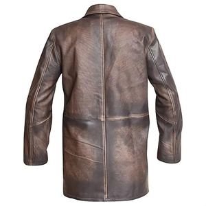 Top Selling Men's Casual Leather Long Coat Breathable Wind-Proof Sheep <b>Fur</b> High Quality Camel-Filled at Wholesale Price - Product Image 5