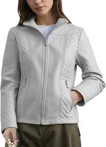 Veste en cuir pour femmes de qualité supérieure à prix de gros personnalisés vêtements à la mode manteau d'hiver zippé OEM 2025 - Product Image 4