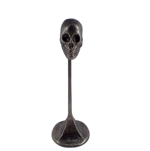 Wholesale Prices Decorative Aluminum Skill W/Round Base Pewter Anti Plating Halloween Decoration Customized Handmade - Product Image 1
