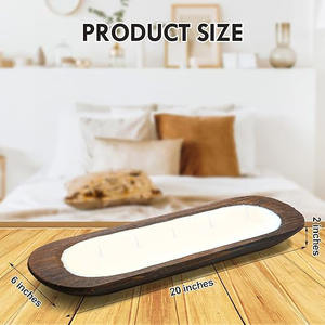 Tazón de vela de madera de mango más largo, diseño moderno, Vintage, recién llegado, acabado marrón, para decoración de mesa, decoración de boda para el hogar - Product Image 3