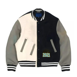 Veste de baseball OEM vierge design multicolore pour hommes logo personnalisé 100% tissu de laine coupe ample veste universitaire respirante - Product Image 1