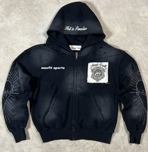 Camiseta de algodón 100% para hombre, Sudadera con capucha estilo primavera y otoño con cremallera, suéter corto - Product Image 2