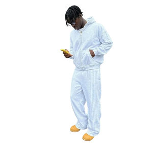 Ensemble de survêtement de haute qualité avec sweat à capuche surdimensionné à fermeture éclair et pantalon de jogging, logo personnalisé, survêtement élégant, confortable, tendance, survêtement d'hiver - Product Image 5