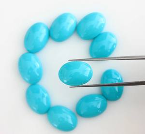 พลอยอะริโซนาธรรมชาติสีฟ้าเทอร์ควอยซ์ทรงวงรีทรงรีขนาด7x5มม. ถึง20X15มม. สำหรับทำเครื่องประดับ - Product Image 3