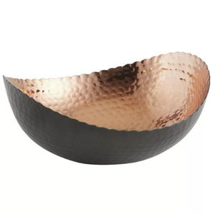 Stylish Designer Table Decorative Food Serving Dessert <b>Holder</b> Storage Bowl Exclusive Quality <b>Hammered</b> Metal Oval Bowl For Sale - Product Image 1