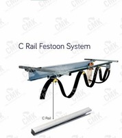 Système de transport de câbles sur rail pour grue EOT, avec chariot porte-câbles feston, boîte de prises CMK, roues en acier zingué, capacité de 44 lb