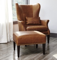 Meubles au design de luxe, canapé une place en similicuir à dossier haut, canapé-chaise avec pied en bois, canapé de salon