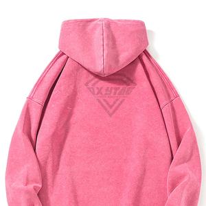 เสื้อฮู้ดดี้วินเทจ OEM สำหรับผู้ชาย ผ้าฝ้าย 100% เนื้อหนา สไตล์สตรีทแวร์ ทรงโอเวอร์ไซส์ ล้างสีแบบแอซิด ทรงหลวม ไหล่ตก สำหรับผู้ชาย - Product Image 4