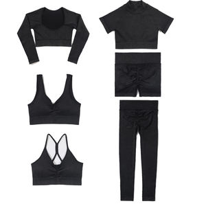 5 pièces vêtements de sport pour les femmes Offre Spéciale dame Yogasuit sans couture vêtements de sport respirant packedge costume - Product Image 2