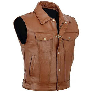 Top Selling Leather <b>Vest</b> For <b>Men</b> Fashionable Design Perfect Addition To Any Outfit Leather <b>Vest</b> - Product Image 2