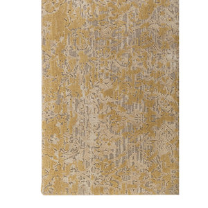 Alfombra Clásica del Lejano Oriente Tejida a Mano con Lana, Bambú y Seda, Color Beige Marrón, con Medallón Rectangular, para el Hogar, Pasillo, Dormitorio, 10 mm, Esk-1584(Fr) - Product Image 4