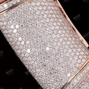 สร้อยคอโซ่สุดหรูสำหรับผู้ชายสร้อยคอแบบผูกสไตล์ฮิปฮอปประดับเพชรแบบโชว์หน้าอกพร้อมตัวหนาประกายระยิบระยับ - Product Image 4