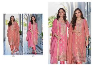 Présente un nouvel organza lourd avec broderie fantaisie et un costume en soie de travail pour femmes - Product Image 5