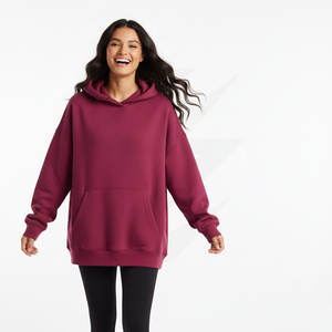 Sudadera con Capucha para Mujer, Hombros Caídos, Corte Holgado, Felpa Gruesa, Diseño Personalizado, Proveedor Mayorista OEM para Marcas de Moda - Product Image 2