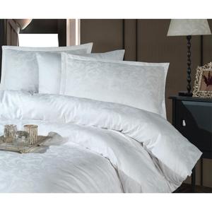 Pavaya V1 Ensemble de housse de couette en satin de coton double jacquard blanc classique exclusif - Product Image 2
