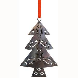 Adorno navideño de Metal espacial de lujo, adorno navideño con forma de árbol en blanco, marco de adorno de aluminio de doble cara - Product Image 2