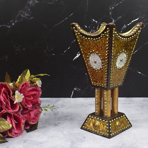 Brûleur bakhoor en bois de luxe brûleur d'encens arabe antique doré à vendre décoration intérieure et porte-encens par Ayaans Creations. - Product Image 1