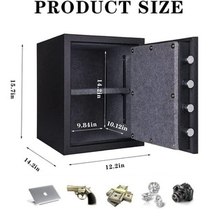 <span class=keywords><strong>TIGERKING</strong></span> Coffre-fort domestique ignifuge de 1,24 pi³, coffre-fort en acier avec serrure numérique pour la maison et le bureau - Product Image 3
