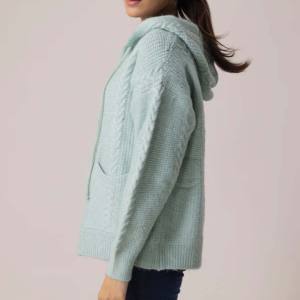 Pull tricoté en coton pour femmes Design personnalisé Oem logo Plain Blank Hoodies Hoodies Pull Dernier modèle - Product Image 3