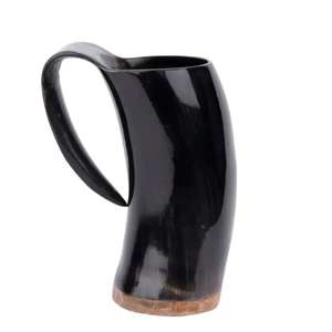 Taza de cuerno para beber vikingo Natural antiguo, jarra grabada personalizada, cuerno de búfalo de buey pulido de La India para cerveza de hidromiel Ale - Product Image 6