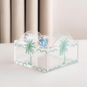 Transparent Acrylic Ramadan Storage Box with Palm Tree Print Decorative Organizer Case Arabian <b>Eid</b> <b>Gift</b> Box Made in Vietnam - Product Image 5