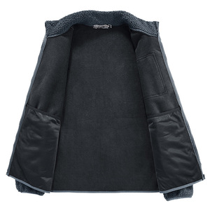 Veste personnalisée en gros de haute qualité veste polaire d'hiver noire avec logo vierge hommes femmes - Product Image 3