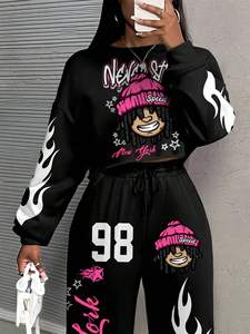 Ensemble de vêtements de sport pour femmes en deux pièces, style décontracté urbain, coupe régulière, respirant, léger, pour marque privée - Product Image 2