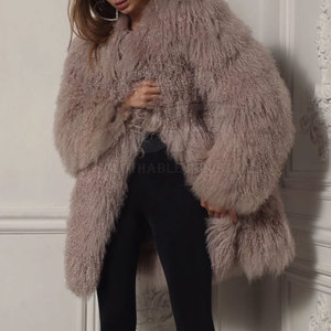 Manteau mongol 2025 Mode d'hiver Vrai manteau en fourrure mongole Femmes Vêtements d'extérieur pour femmes par temps froid - Product Image 4