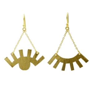 Boucles d'oreilles pendantes en laiton plaqué or Bohemia pour les fêtes et les mariages - Product Image 3