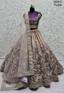 Vêtements de soirée Lehenga Choli avec broderie de fil - Product Image 4