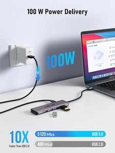 TC66L 7 en 1 Type-C vers Double 4K 30Hz HDMI USB-A 3.0 <span class=keywords><strong>Dockstation</strong></span> Hub USB avec 100W Type-C PD - Product Image 4