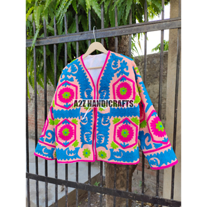 Veste Femme Matelassée Argyle Boho Style Classique Élégant Blanc Noir Rouge 100% Coton Bio Brodé Main Court Tricoté - Product Image 5