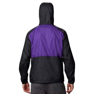 Chaqueta cortavientos impermeable morada y negra para hombre y mujer, talla grande, cuello alto, delgada, para exteriores. - Product Image 2