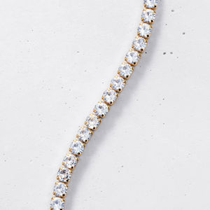 1 chaîne tennis fantaisie personnalisée de qualité supérieure 14k blanc/jaune/or rose élégant argent 4mm Moissanite lunette serti de colliers élégants pour - Product Image 4