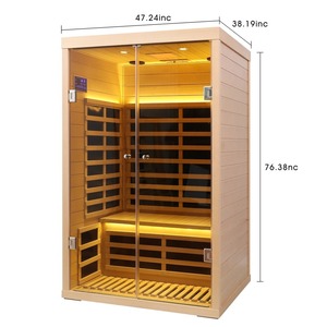 1780W Hemlock Far Infrared Container House for 2 Person Low EMF Double Glass Door Built-in Power & Prep Space for Warranty - Product Image 3