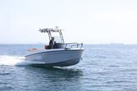SAFTER MARINE Nouveau Modèle 495 Bateau de Pêche Rigide en Fibre de Verre avec Moteur Hors-Bord, Ensemble Complet pour 5 Personnes, Certifié CE, Durable et Écologique
