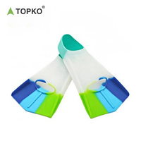 Palmes de natation en silicone de haute qualité TOPKO, entraînement au snorkeling, réglables pour adultes et enfants, chaussons de plongée