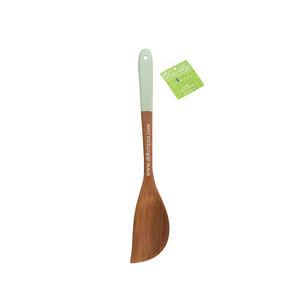 Combinaison de spatule incurvée de couleur unie, conception incurvée durable et élégante de spatule en bois pour la cuisine - Product Image 1
