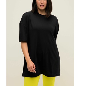 T-shirt de haute qualité femmes coton peigné T-shirt lourd personnalisé graphique uni surdimensionné grande taille T-shirts pour hommes de BD - Product Image 2