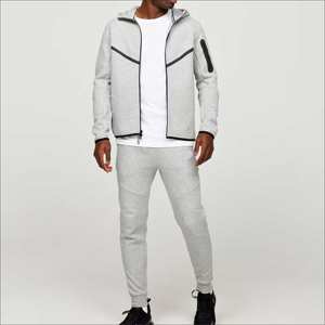 Ensemble de survêtement d'hiver en polaire Tech pour hommes, ensemble de jogging à capuche zippé pour la course à pied, entraînement, vêtements de sport chauds, nouvel arrivage - Product Image 5