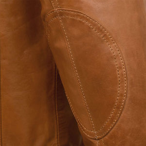 Vente en gros de vestes d'hiver en cuir véritable à col montant en toile épaisse et chaude pour la chasse en plein air manteau en cuir pour hommes - Product Image 4