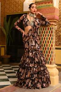 Premium New 1 Minute Ready to Wear Georgette Saree Collection Temporada de verano Hermoso estampado con cinturón elegante - Product Image 3