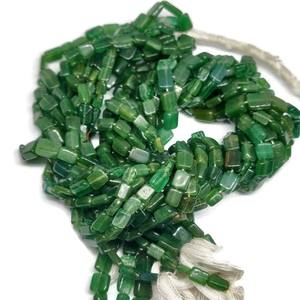 Perles semi-précieuses en forme de rectangle, pierre naturelle, aventurine verte, brin de perles de pierres précieuses pour la fabrication de bijoux, grossiste - Product Image 2
