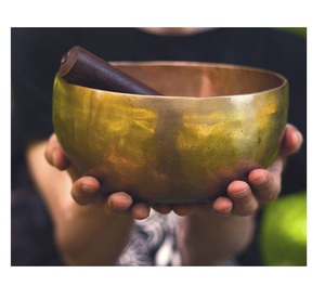 Bol chantant en métal en laiton écologique avec bâton en bois pour la guérison des chakras Soulagement du stress - Product Image 2