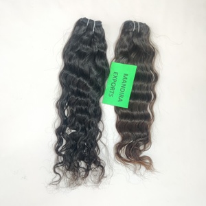 100% brut non transformé cuticule aligné indien donneur unique cheveux humains vierge ondulé noir couleur génie trame faisceaux de cheveux humains - Product Image 3